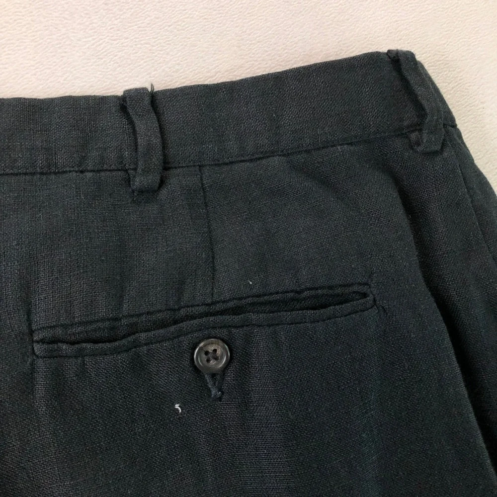 VTG Polo Ralph Lauren 100% Linen Trousers Pants Mens 38x32 Black Beach Wedding